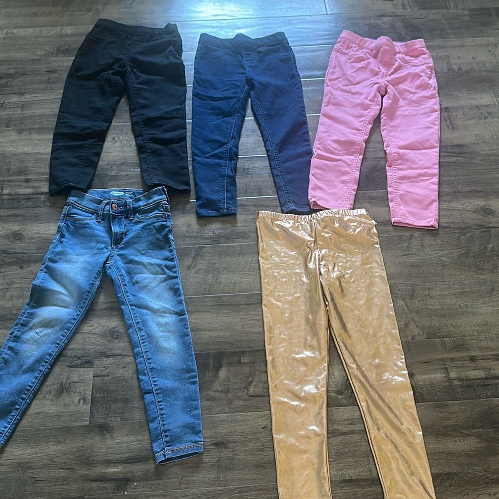 Girl Old Navy Ballerina Jeggings size 6, bundle with 4 other pants.